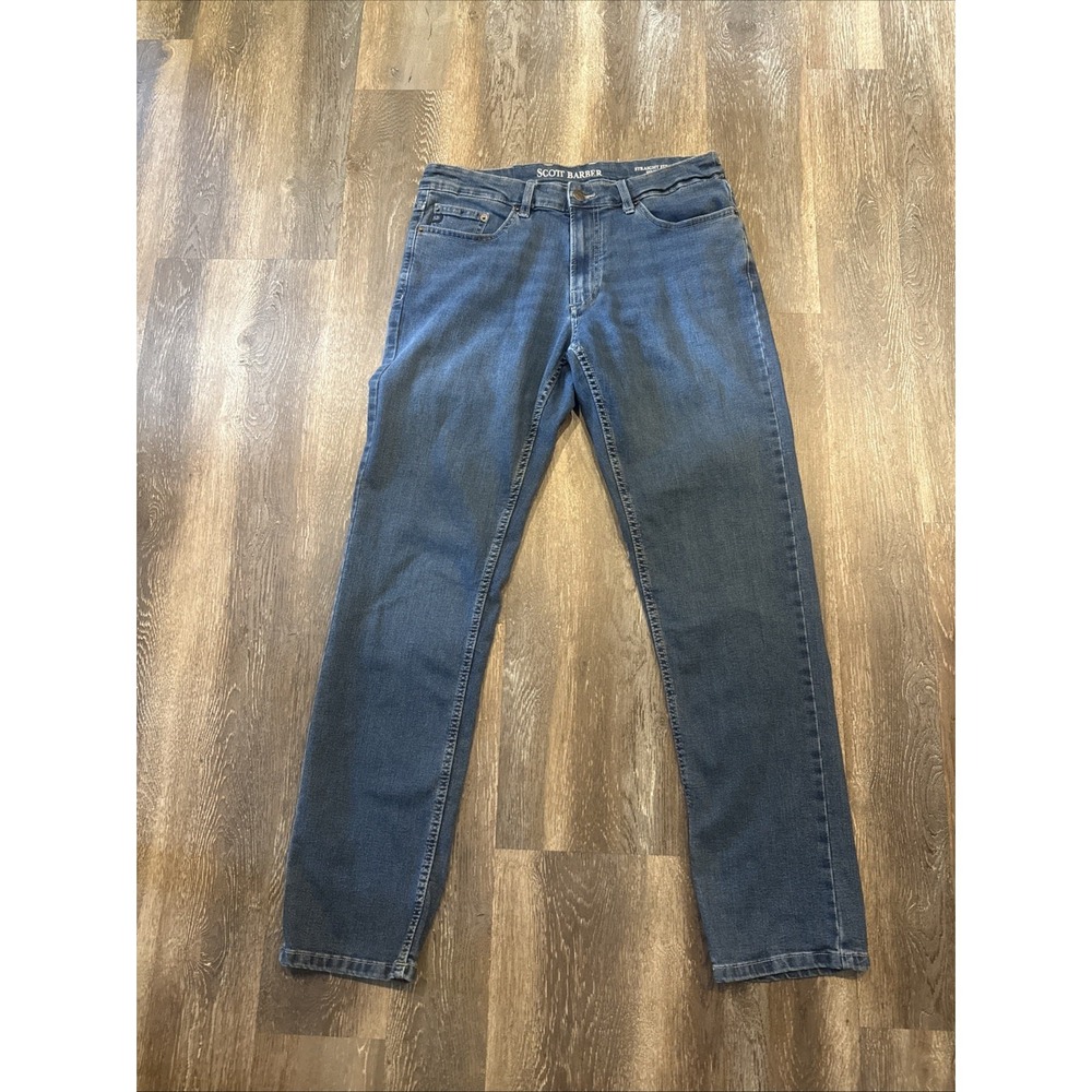 Scott Barber Blue JeansMens 32x32 Straight Fit Comfort Stretch Denim Fits 32x31